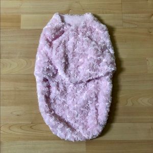 Pale plush pink velcro swaddle blanket